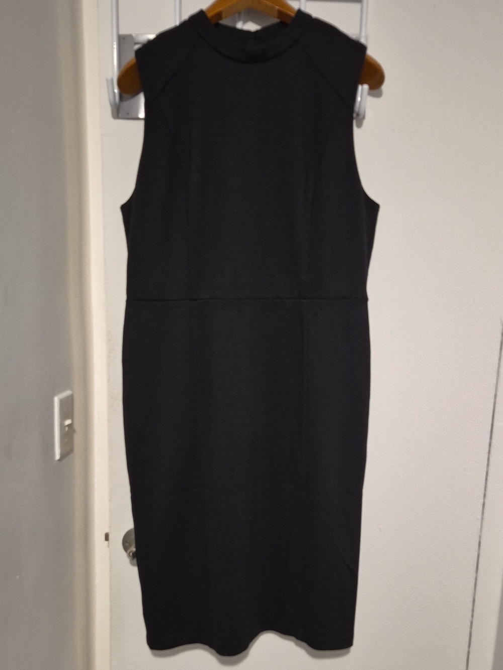 LOFT Black Sheath Midi Dress Mock Neck Cocktail